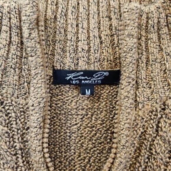 Kian D Wheat Straw Cable Knit 1/4 Zip Long Sleeve Sweater Men's Size Medium EUC - Picture 5 of 12